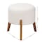 Baxton Studio Elkie Japandi Cream Boucle Fabric and Walnut Brown Finished Wood Ottoman Footstool 233-13322-ZORO - alternate 3